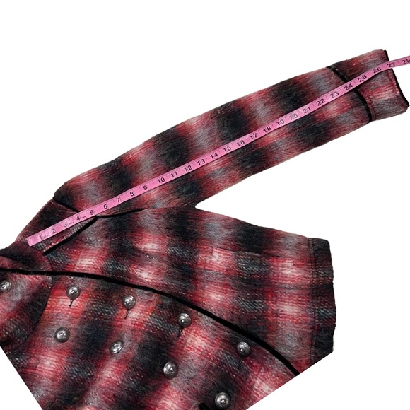 Free People Buffalo Shadow Plaid Wool Moto Military Jacket Small - Picture 15 of 15